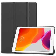 For iPad 10.2 Custer Texture Horizontal Flip Smart PU Leather Case with Sleep / Wake-up Function & Three-folding Holder, For iPad 10.2