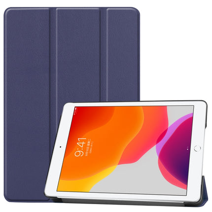 Für iPad 10.2 Custer Texture Horizontal Flip Smart PU Ledertasche mit Sleep/Wake-up-Funktion und dreifach klappbarem Halter, für iPad 10.2