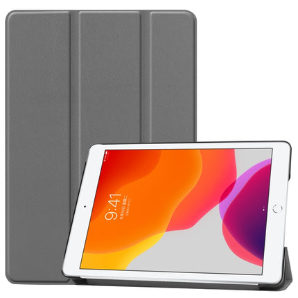 Für iPad 10.2 Custer Texture Horizontal Flip Smart PU Ledertasche mit Sleep/Wake-up-Funktion und dreifach klappbarem Halter, für iPad 10.2