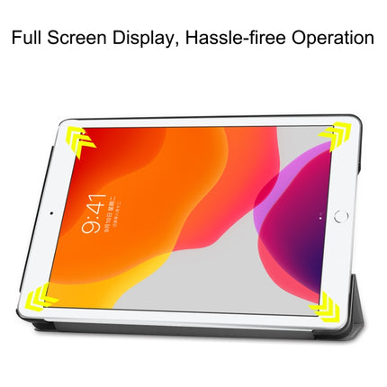 Für iPad 10.2 Custer Texture Horizontal Flip Smart PU Ledertasche mit Sleep/Wake-up-Funktion und dreifach klappbarem Halter, für iPad 10.2