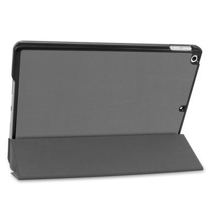 Für iPad 10.2 Custer Texture Horizontal Flip Smart PU Ledertasche mit Sleep/Wake-up-Funktion und dreifach klappbarem Halter, für iPad 10.2