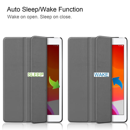 Für iPad 10.2 Custer Texture Horizontal Flip Smart PU Ledertasche mit Sleep/Wake-up-Funktion und dreifach klappbarem Halter, für iPad 10.2