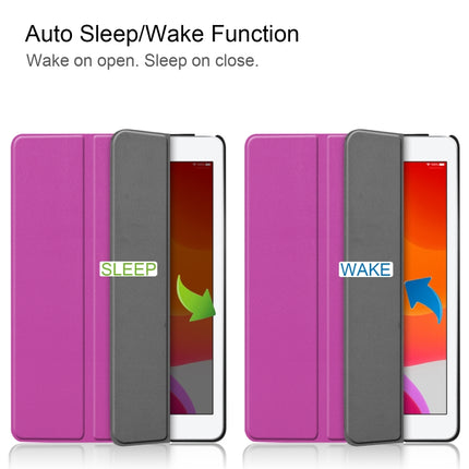 For iPad 10.2 Custer Texture Horizontal Flip Smart PU Leather Case with Sleep / Wake-up Function & Three-folding Holder, For iPad 10.2