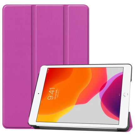 Für iPad 10.2 Custer Texture Horizontal Flip Smart PU Ledertasche mit Sleep/Wake-up-Funktion und dreifach klappbarem Halter, für iPad 10.2