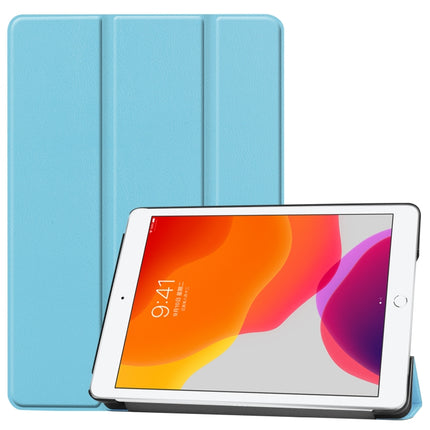 Für iPad 10.2 Custer Texture Horizontal Flip Smart PU Ledertasche mit Sleep/Wake-up-Funktion und dreifach klappbarem Halter, für iPad 10.2