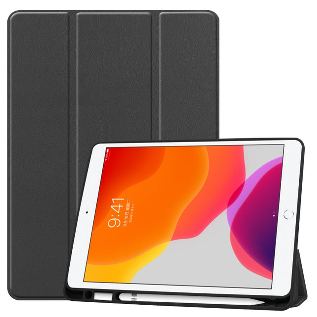 Für iPad 10.2 2021/2020/2019 Custer Texture Horizontal Flip Smart TPU Ledertasche mit Sleep/Wake-up-Funktion &amp; Dreifach klappbarer Halterung &amp; Stiftschlitz, für iPad 10.2