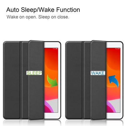 Für iPad 10.2 2021/2020/2019 Custer Texture Horizontal Flip Smart TPU Ledertasche mit Sleep/Wake-up-Funktion &amp; Dreifach klappbarer Halterung &amp; Stiftschlitz, für iPad 10.2