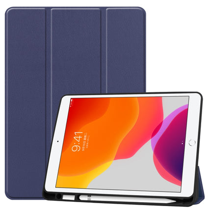 Für iPad 10.2 2021/2020/2019 Custer Texture Horizontal Flip Smart TPU Ledertasche mit Sleep/Wake-up-Funktion &amp; Dreifach klappbarer Halterung &amp; Stiftschlitz, für iPad 10.2
