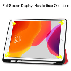 For iPad 10.2 2021 / 2020 / 2019 Custer Texture Horizontal Flip Smart TPU Leather Case with Sleep / Wake-up Function & Three-folding Holder & Pen Slot, For iPad 10.2