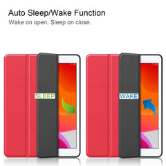 For iPad 10.2 2021 / 2020 / 2019 Custer Texture Horizontal Flip Smart TPU Leather Case with Sleep / Wake-up Function & Three-folding Holder & Pen Slot, For iPad 10.2