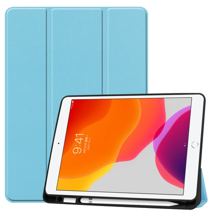 Für iPad 10.2 2021/2020/2019 Custer Texture Horizontal Flip Smart TPU Ledertasche mit Sleep/Wake-up-Funktion &amp; Dreifach klappbarer Halterung &amp; Stiftschlitz, für iPad 10.2