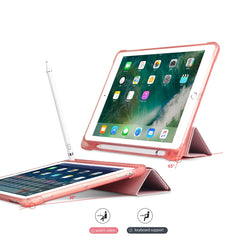Mehrfach faltbare, stoßfeste TPU-Schutzhülle für iPad 9.7 (2018) / 9.7 (2017) / air / air2, mit Halterung und Stiftschlitz, iPad 9.7 (2018) / 9.7 (2017) / air / air2