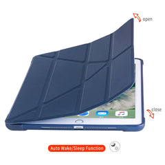Mehrfach faltbare, stoßfeste TPU-Schutzhülle für iPad 9.7 (2018) / 9.7 (2017) / air / air2, mit Halterung und Stiftschlitz, iPad 9.7 (2018) / 9.7 (2017) / air / air2