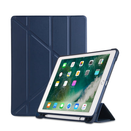 Multi-folding Shockproof TPU Protective Case for iPad 9.7 (2018) / 9.7 (2017) / air / air2, with Holder & Pen Slot