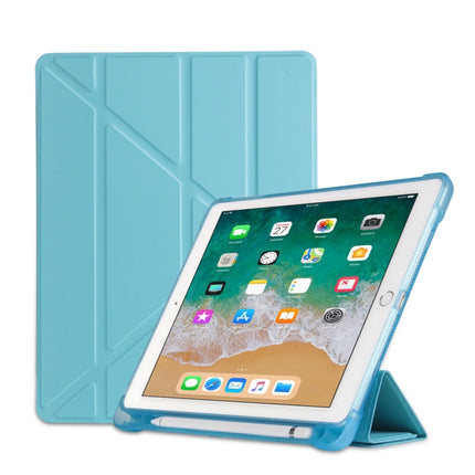 Multi-folding Shockproof TPU Protective Case for iPad 9.7 (2018) / 9.7 (2017) / air / air2, with Holder & Pen Slot