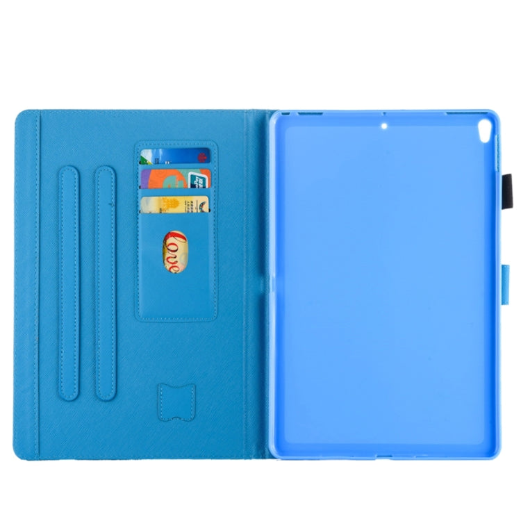 Für iPad Pro 10,5 Zoll, horizontale Klapphülle aus Leder mit 3 Zahnradhalter und Kartenfächern, für iPad Pro 10,5 Zoll