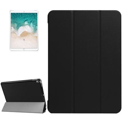 Funda inteligente con textura de PU Litchi de 3 pliegues para iPad Pro de 10,5 pulgadas, cubierta trasera transparente con soporte