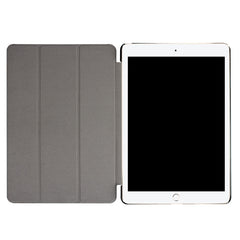 For iPad Pro 10.5 inch PU Litchi Texture 3-folding Smart Case Clear Back Cover with Holder