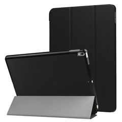 Funda inteligente con textura de PU Litchi de 3 pliegues para iPad Pro de 10,5 pulgadas, cubierta trasera transparente con soporte