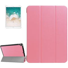 Funda inteligente con textura de PU Litchi de 3 pliegues para iPad Pro de 10,5 pulgadas, cubierta trasera transparente con soporte