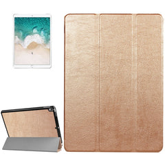 For iPad Pro 10.5 inch PU Litchi Texture 3-folding Smart Case Clear Back Cover with Holder