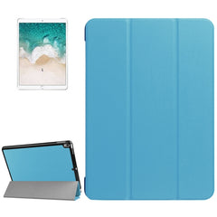 Funda inteligente con textura de PU Litchi de 3 pliegues para iPad Pro de 10,5 pulgadas, cubierta trasera transparente con soporte