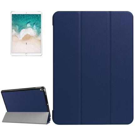 Funda inteligente con textura de PU Litchi de 3 pliegues para iPad Pro de 10,5 pulgadas, cubierta trasera transparente con soporte