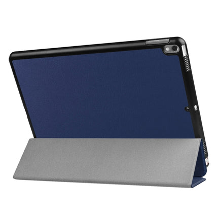 Funda inteligente con textura de PU Litchi de 3 pliegues para iPad Pro de 10,5 pulgadas, cubierta trasera transparente con soporte