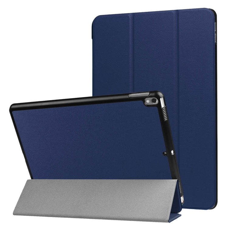 Für iPad Pro 10,5 Zoll PU Litchi Texture 3-fach faltbare Smart Case Klare Rückseite mit Halter