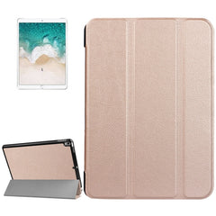 Funda inteligente con textura de PU Litchi de 3 pliegues para iPad Pro de 10,5 pulgadas, cubierta trasera transparente con soporte