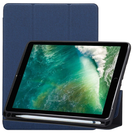 Funda de cuero con tapa horizontal con patrón de textura de tela para iPad Pro de 10,5 pulgadas, con soporte plegable en tres posiciones y ranuras para bolígrafos, para iPad Pro de 10,5 pulgadas, para iPad Pro de 10,5 pulgadas