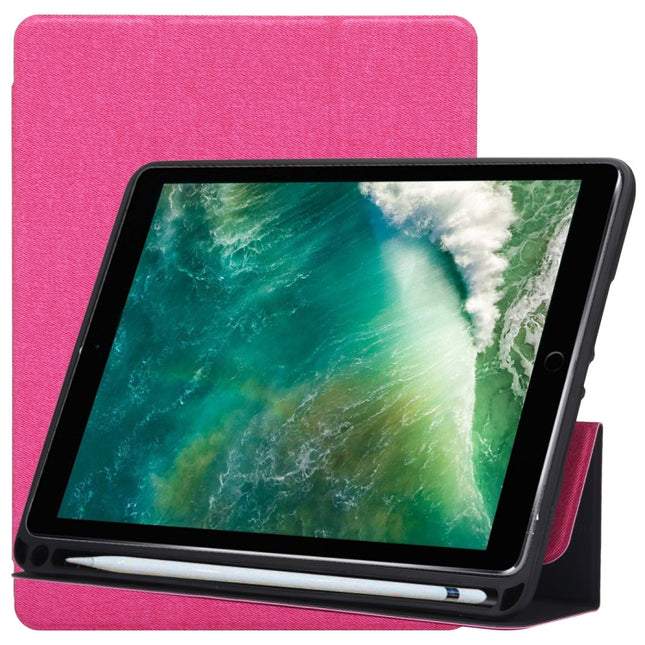 Funda de cuero con tapa horizontal con patrón de textura de tela para iPad Pro de 10,5 pulgadas, con soporte plegable en tres posiciones y ranuras para bolígrafos, para iPad Pro de 10,5 pulgadas, para iPad Pro de 10,5 pulgadas