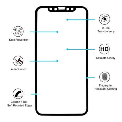 For iPhone X 0.26mm 9H Surface Hardness 3D Explosion-proof Full Screen Carbon Fiber Soft Edges Tempered Glass Screen Film, iPhone X(Carbon Fiber), For X(Carbon Fiber)
