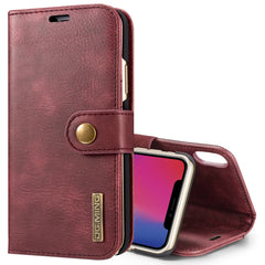 For iPhone X / XS DG.MING  Crazy Horse Texture Horizontal Flip Detachable Magnetic Protective Case with Holder & Card Slots & Wallet, iPhone  X, For  X, iPhone X