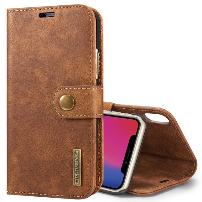 Für iPhone X / XS DG.MING Crazy Horse Texture Horizontal Flip Abnehmbare magnetische Schutzhülle mit Halter &amp; Kartenfächern &amp; Geldbörse, iPhone X, Für X, iPhone X