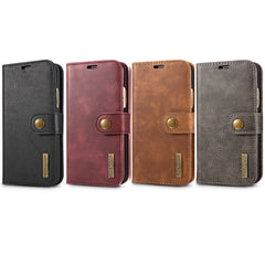 For iPhone X / XS DG.MING  Crazy Horse Texture Horizontal Flip Detachable Magnetic Protective Case with Holder & Card Slots & Wallet, iPhone X, iPhone  X, For  X