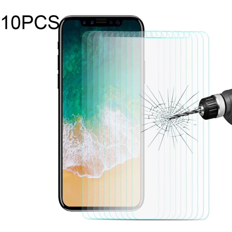 Für iPhone X, 10 Stück ENKAY 0,26 mm, Härte 9H, 2,5D, gebogene Displayfolie aus gehärtetem Glas, für X (0,26 mm)