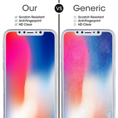 For iPhone X 9H Surface Hardness 2.5D Transparent Tempered Glass Front + Back Screen Protector