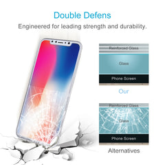 For iPhone X 9H Surface Hardness 2.5D Transparent Tempered Glass Front + Back Screen Protector