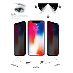 For iPhone X 0.3mm 9H Surface Hardness 3D Privacy Anti-glare Non-full Screen Tempered Glass Screen Protector, For X