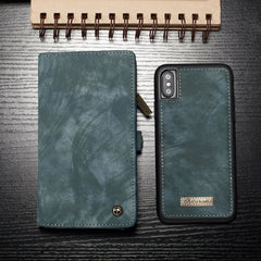 Für iPhone X / XS CaseMe-008 TPU + PC Magnetische Absorption Abnehmbare Rückabdeckung Horizontal Flip Ledertasche mit Halter &amp; Kartenfächer &amp; Reißverschluss-Geldbörse &amp; Bilderrahmen