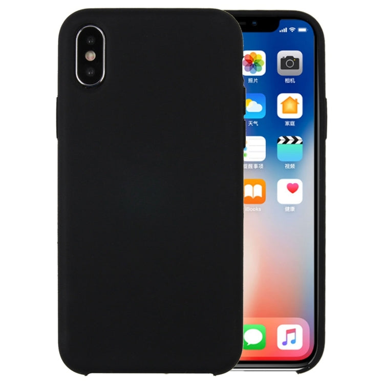 For iPhone X / XS Pure Color Liquid Silicone + PC Dropproof Protective Back Cover Case, For X, X, iPhone X
