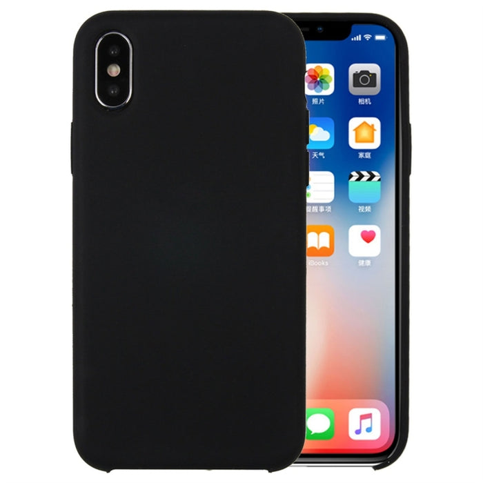 For iPhone X / XS Pure Color Liquid Silicone + PC Dropproof Protective Back Cover Case, For X, X