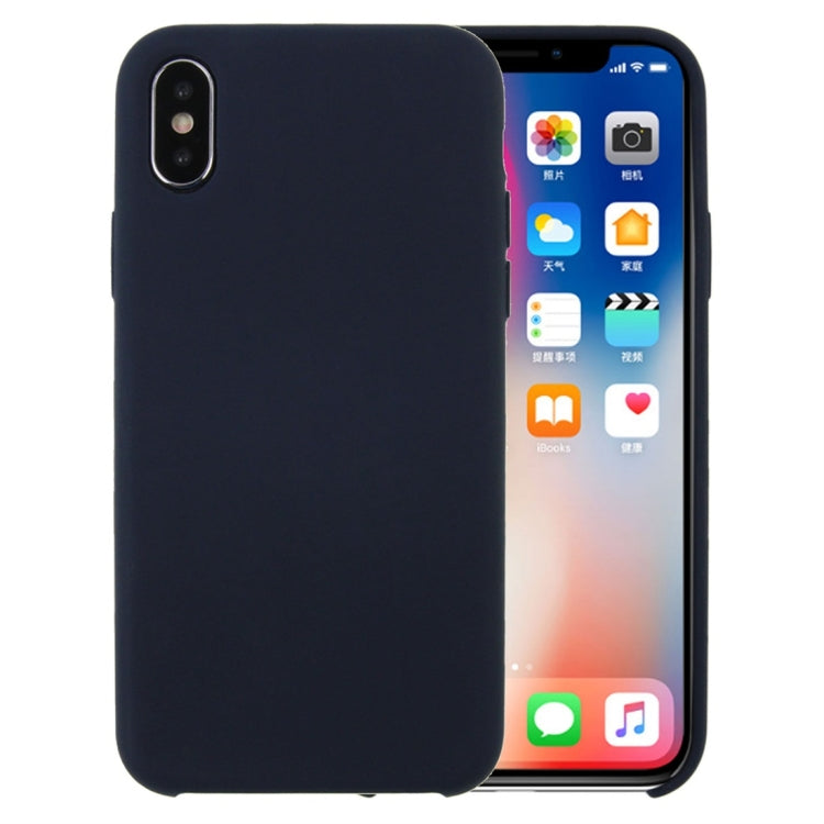For iPhone X / XS Pure Color Liquid Silicone + PC Dropproof Protective Back Cover Case, For X, X, iPhone X