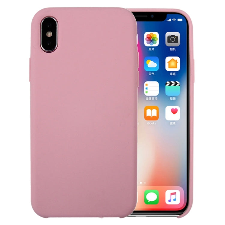 For iPhone X / XS Pure Color Liquid Silicone + PC Dropproof Protective Back Cover Case, For X, X, iPhone X