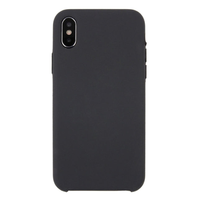 For iPhone X / XS Pure Color Liquid Silicone + PC Dropproof Protective Back Cover Case, For X, X