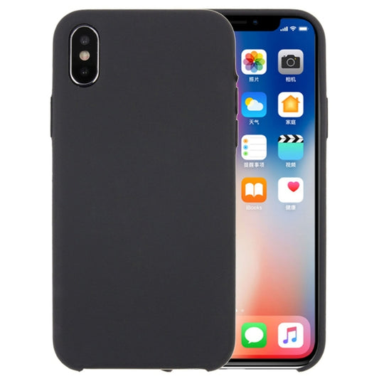 For iPhone X / XS Pure Color Liquid Silicone + PC Dropproof Protective Back Cover Case, For X, X, iPhone X