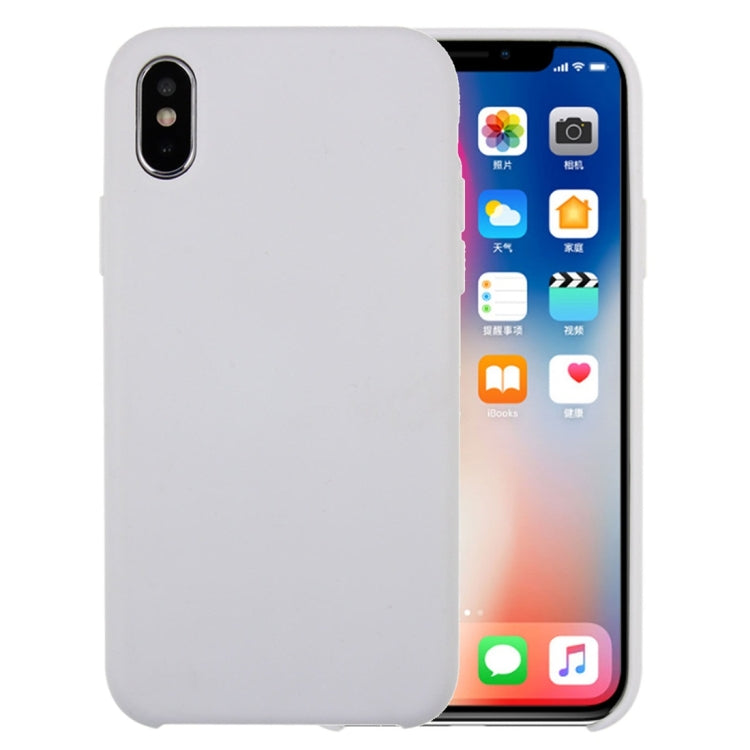 For iPhone X / XS Pure Color Liquid Silicone + PC Dropproof Protective Back Cover Case, For X, X, iPhone X