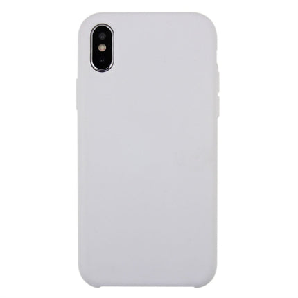For iPhone X / XS Pure Color Liquid Silicone + PC Dropproof Protective Back Cover Case, For X, X