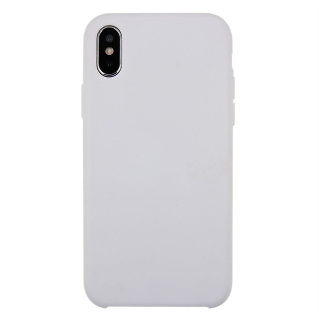 For iPhone X / XS Pure Color Liquid Silicone + PC Dropproof Protective Back Cover Case, For X, X